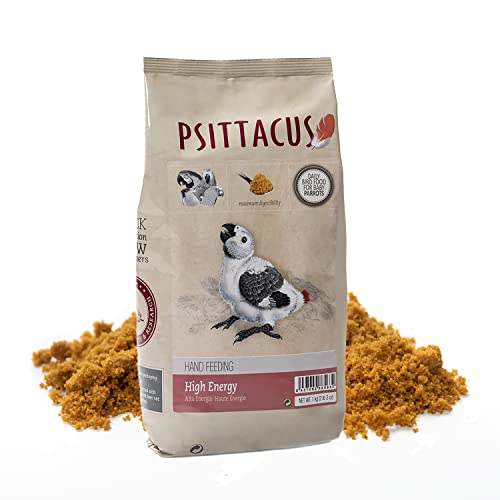 Psittacus High Energy Hand-Feeding 1 kg | Papilla para Yacos, Guacamayos y Otros Loros Africanos | Alimento Premium para Aves, 100% no-GMO