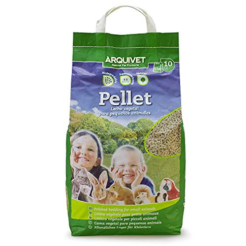 Arquivet Pellet - Lecho higiénico natural, vegetal, orgánico para gatos y pequeños mamíferos roedores, 10 L