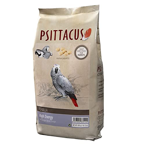 Psittacus High Energy 800 g | Pienso Completo para Yacos, Guacamayos y Otros Loros Africanos | Alimento Premium para Aves | 100% no-GMO