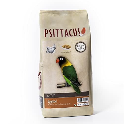 Psittacus Eggfood 1 kg | Pasta de Cría para Loros en Reproducción |Ninfas, Aratingas, Agapornis, periquitos | Alimento Premium para Aves, 100% no-GMO