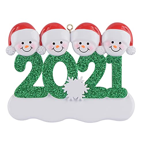 Decoración de Navidad personalizada 2021, decoración de Navidad, familia, árbol de vacaciones, cordón de cristal, C, Talla única