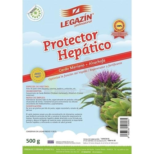 Legazin - Protector hepático Polvo, para Todo Tipo de Aves, 500 gr